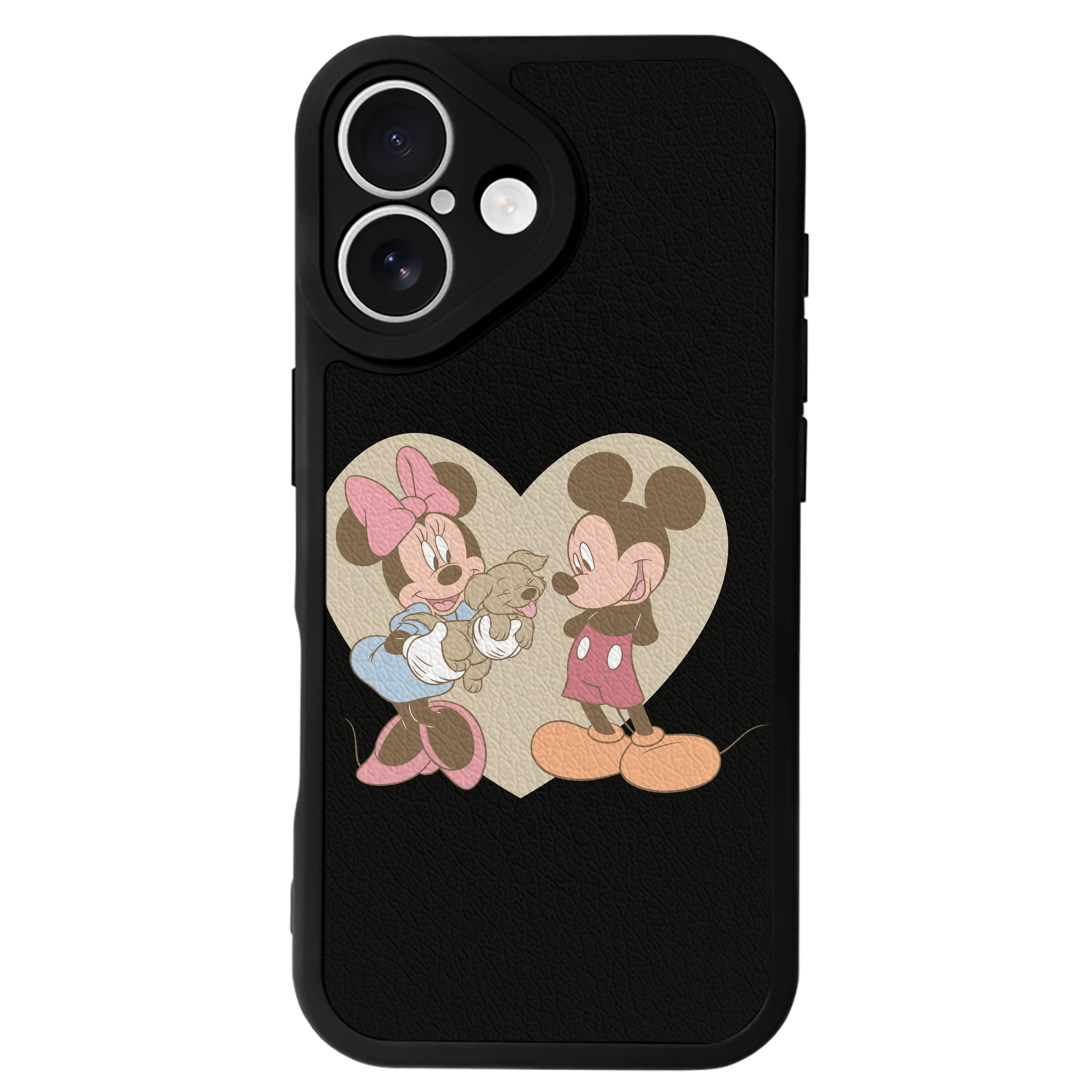（画像用） ミッキーマウス Mickey Mouse 【iPhone 16シリーズ対応】シリコンスマホケース（レザー調） 材質：シリコン